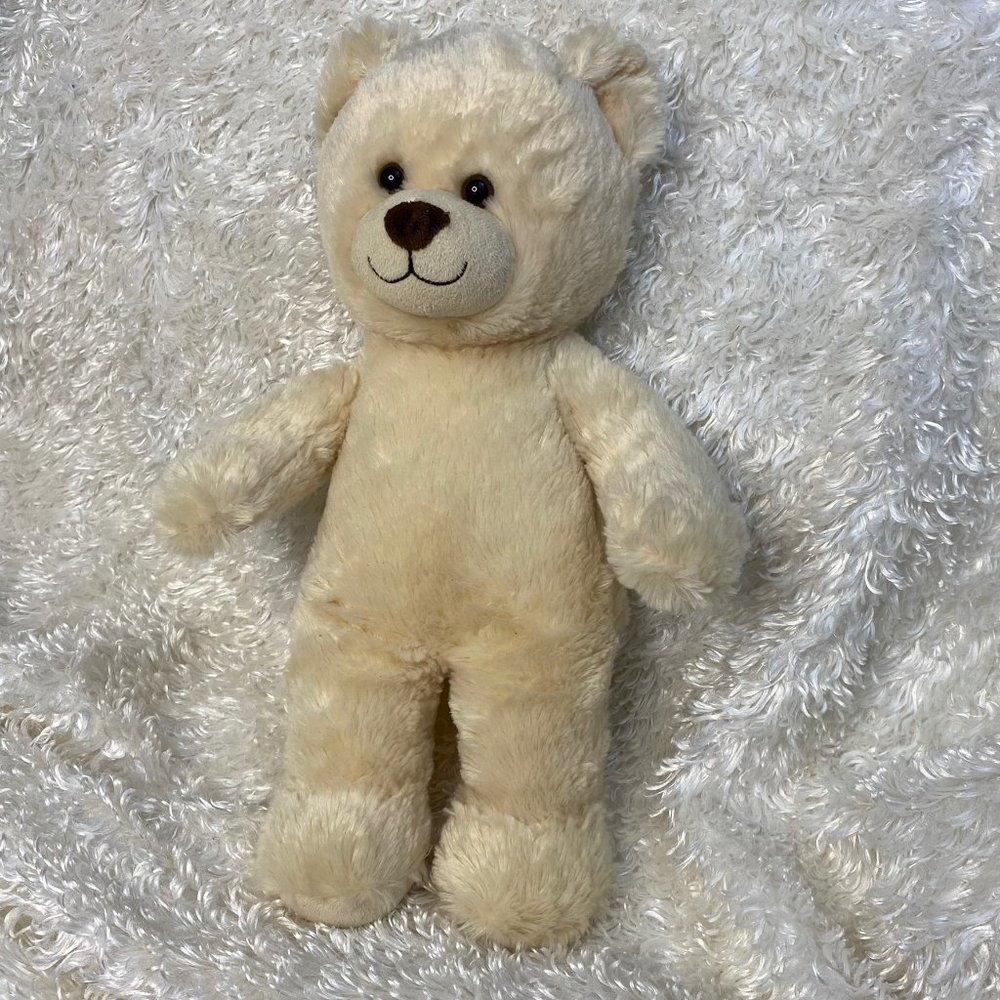 Build A Bear 16 inch Ivory Colored Plush  Preowned Bear Happy Hugs
